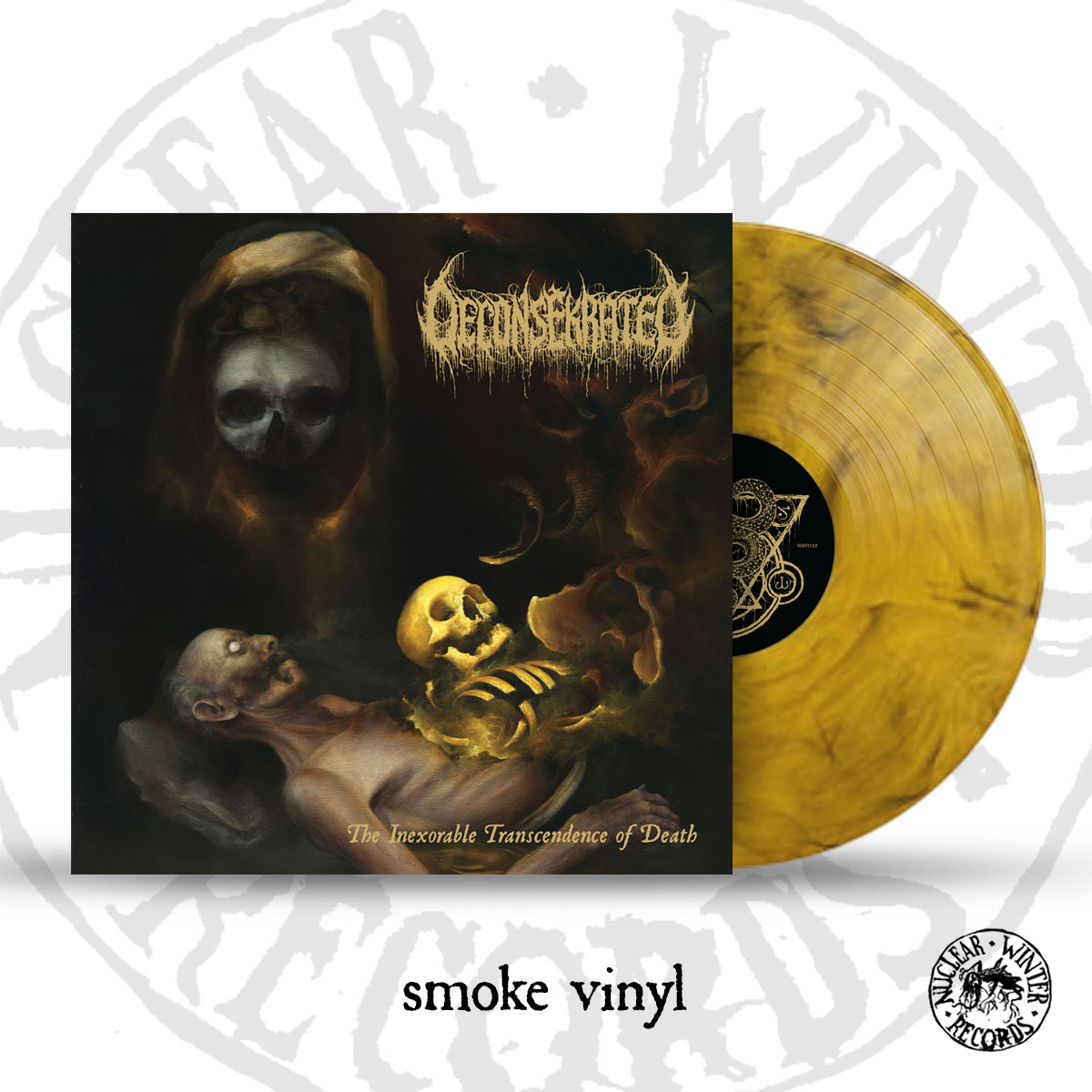 DECONSEKRATED (Cl) – The Inexorable Transcendence of Death LP Gold smoke (PRE-ORDER)